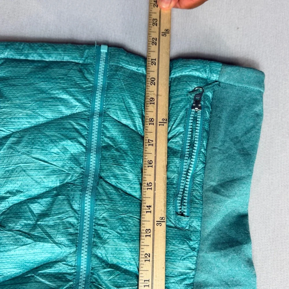 Free Country Puffer Vest Women Small Teal Excellent Hooded Quilted Sleeveless